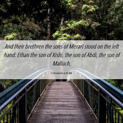 Picture 06 - 1 Chronicles 6:44 KJV - And their brethren the sons of Merari stood on - Bible Verse Picture