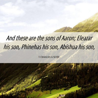 Picture 06 - 1 Chronicles 6:50 KJV - And these are the sons of Aaron; Eleazar his son, - Bible Verse Picture