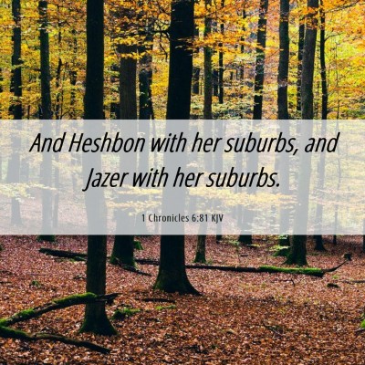 Picture 06 - 1 Chronicles 6:81 KJV - And Heshbon with her suburbs, and Jazer with her - Bible Verse Picture