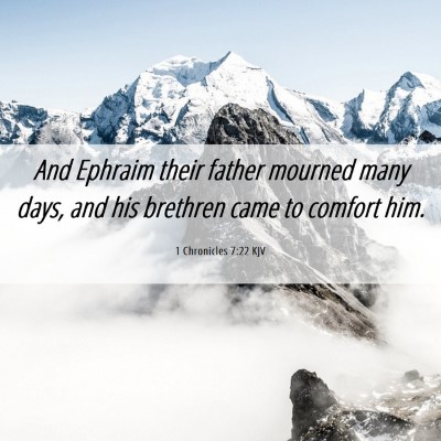 Picture 06 - 1 Chronicles 7:22 KJV - And Ephraim their father mourned many days, and - Bible Verse Picture