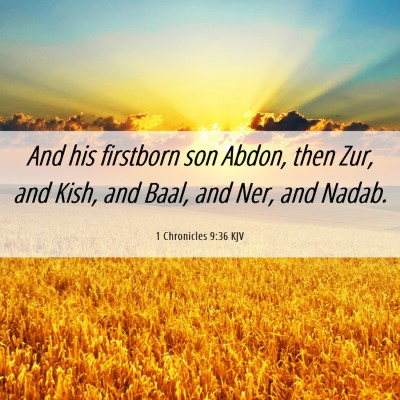 Picture 06 - 1 Chronicles 9:36 KJV - And his firstborn son Abdon, then Zur, and Kish, - Bible Verse Picture