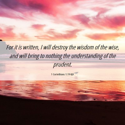 Picture 06 - 1 Corinthians 1:19 KJV - For it is written, I will destroy the wisdom of - Bible Verse Picture
