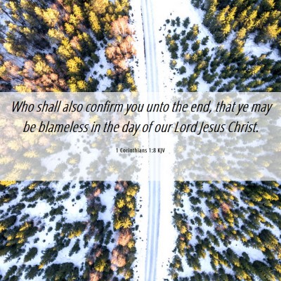 Picture 06 - 1 Corinthians 1:8 KJV - Who shall also confirm you unto the end, that ye - Bible Verse Picture