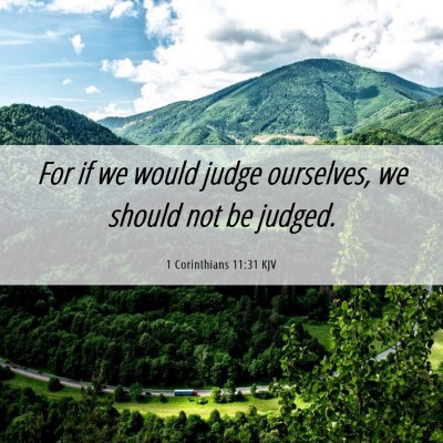 Picture 06 - 1 Corinthians 11:31 KJV - For if we would judge ourselves, we should not be - Bible Verse Picture