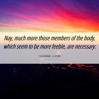 Picture 06 - 1 Corinthians 12:22 KJV - Nay, much more those members of the body, which - Bible Verse Picture