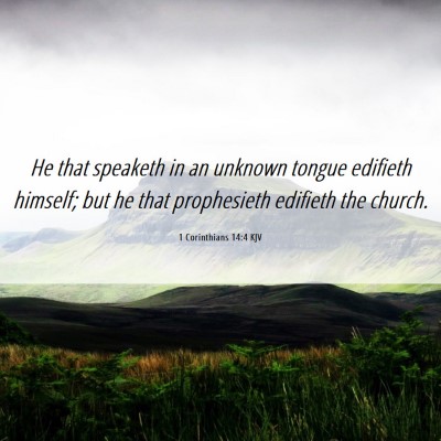Picture 06 - 1 Corinthians 14:4 KJV - He that speaketh in an unknown tongue edifieth - Bible Verse Picture