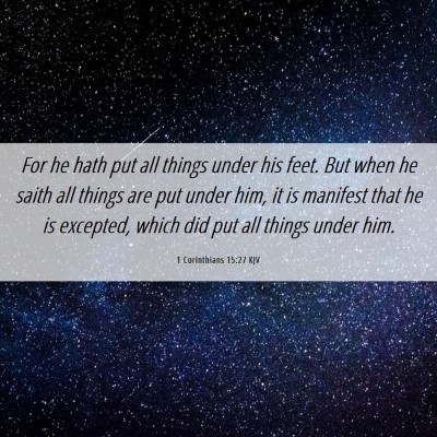 Picture 06 - 1 Corinthians 15:27 KJV - For he hath put all things under his feet. But - Bible Verse Picture