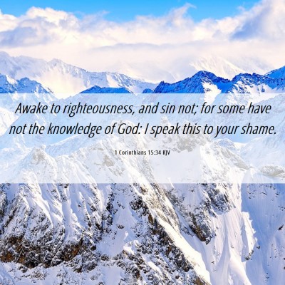 Picture 06 - 1 Corinthians 15:34 KJV - Awake to righteousness, and sin not; for some - Bible Verse Picture