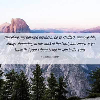Picture 06 - 1 Corinthians 15:58 KJV - Therefore, my beloved brethren, be ye stedfast, - Bible Verse Picture