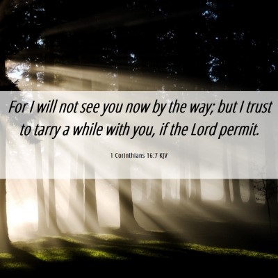 Picture 06 - 1 Corinthians 16:7 KJV - For I will not see you now by the way; but I - Bible Verse Picture