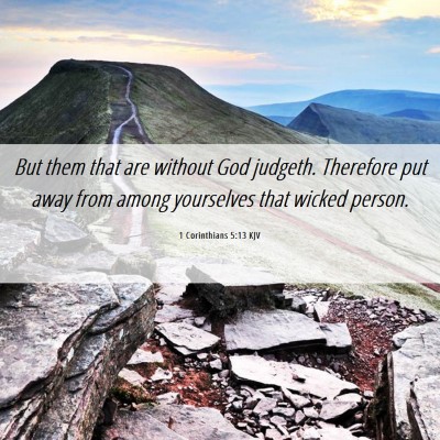 Picture 06 - 1 Corinthians 5:13 KJV - But them that are without God judgeth. Therefore - Bible Verse Picture