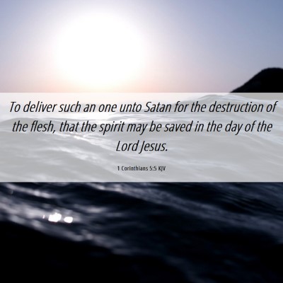 Picture 06 - 1 Corinthians 5:5 KJV - To deliver such an one unto Satan for the - Bible Verse Picture