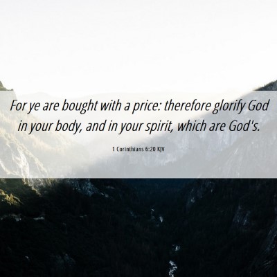 Picture 06 - 1 Corinthians 6:20 KJV - For ye are bought with a price: therefore glorify - Bible Verse Picture
