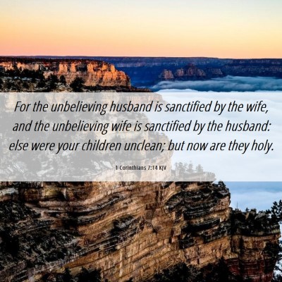 Picture 06 - 1 Corinthians 7:14 KJV - For the unbelieving husband is sanctified by the - Bible Verse Picture