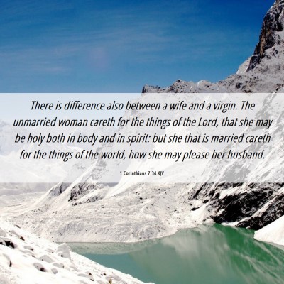 Picture 06 - 1 Corinthians 7:34 KJV - There is difference also between a wife and a - Bible Verse Picture