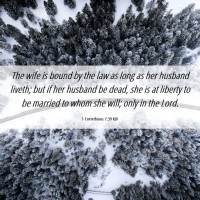 Picture 06 - 1 Corinthians 7:39 KJV - The wife is bound by the law as long as her - Bible Verse Picture