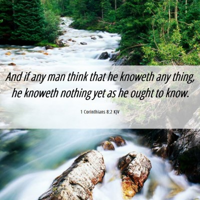 Picture 06 - 1 Corinthians 8:2 KJV - And if any man think that he knoweth any thing, - Bible Verse Picture
