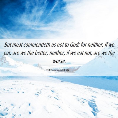 Picture 06 - 1 Corinthians 8:8 KJV - But meat commendeth us not to God: for neither, - Bible Verse Picture