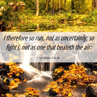 Picture 06 - 1 Corinthians 9:26 KJV - I therefore so run, not as uncertainly; so fight - Bible Verse Picture