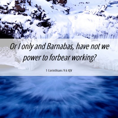 Picture 06 - 1 Corinthians 9:6 KJV - Or I only and Barnabas, have not we power to - Bible Verse Picture
