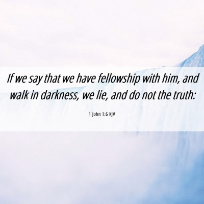 Picture 06 - 1 John 1:6 KJV - If we say that we have fellowship with him, and - Bible Verse Picture