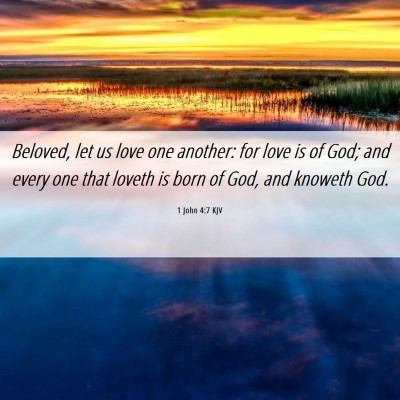 Picture 06 - 1 John 4:7 KJV - Beloved, let us love one another: for love is of - Bible Verse Picture