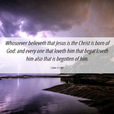 Picture 06 - 1 John 5:1 KJV - Whosoever believeth that Jesus is the Christ is - Bible Verse Picture