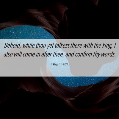 Picture 06 - 1 Kings 1:14 KJV - Behold, while thou yet talkest there with the - Bible Verse Picture
