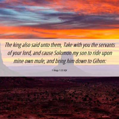 Picture 06 - 1 Kings 1:33 KJV - The king also said unto them, Take with you the - Bible Verse Picture