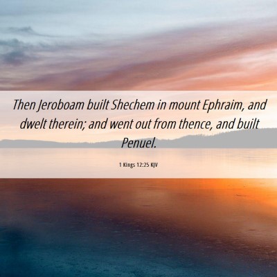 Picture 06 - 1 Kings 12:25 KJV - Then Jeroboam built Shechem in mount Ephraim, and - Bible Verse Picture