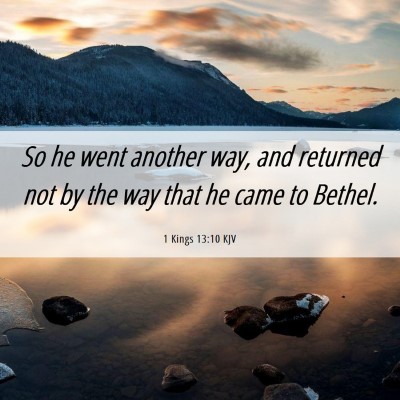 Picture 06 - 1 Kings 13:10 KJV - So he went another way, and returned not by the - Bible Verse Picture