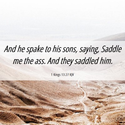 Picture 06 - 1 Kings 13:27 KJV - And he spake to his sons, saying, Saddle me the - Bible Verse Picture