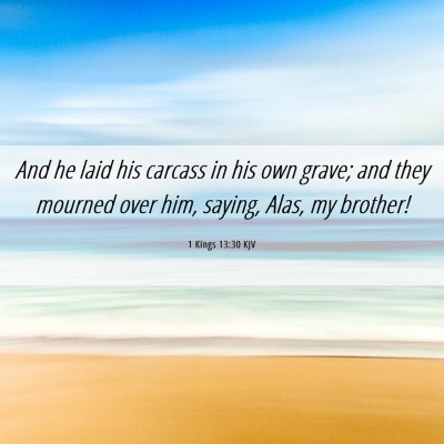 Picture 06 - 1 Kings 13:30 KJV - And he laid his carcass in his own grave; and - Bible Verse Picture