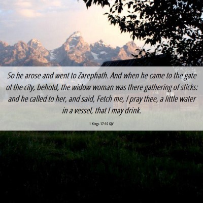 Picture 06 - 1 Kings 17:10 KJV - So he arose and went to Zarephath. And when he - Bible Verse Picture