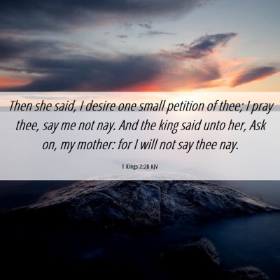 Picture 06 - 1 Kings 2:20 KJV - Then she said, I desire one small petition of - Bible Verse Picture