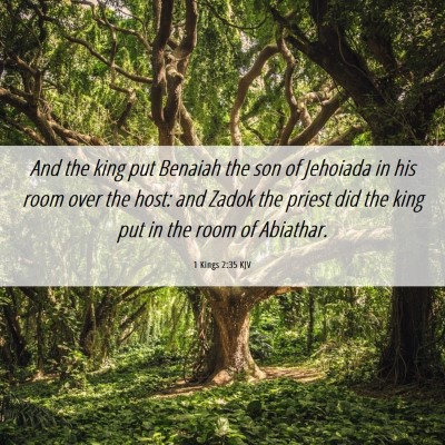 Picture 06 - 1 Kings 2:35 KJV - And the king put Benaiah the son of Jehoiada in - Bible Verse Picture