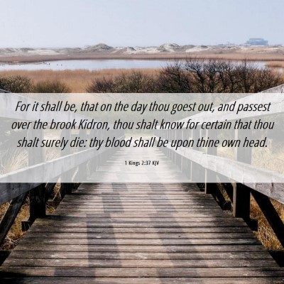Picture 06 - 1 Kings 2:37 KJV - For it shall be, that on the day thou goest out, - Bible Verse Picture