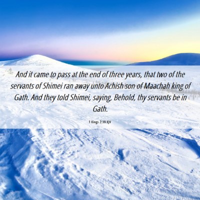 Picture 06 - 1 Kings 2:39 KJV - And it came to pass at the end of three years, - Bible Verse Picture