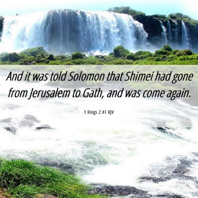 Picture 06 - 1 Kings 2:41 KJV - And it was told Solomon that Shimei had gone from - Bible Verse Picture