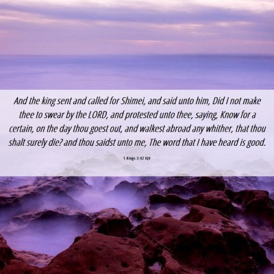 Picture 06 - 1 Kings 2:42 KJV - And the king sent and called for Shimei, and said - Bible Verse Picture