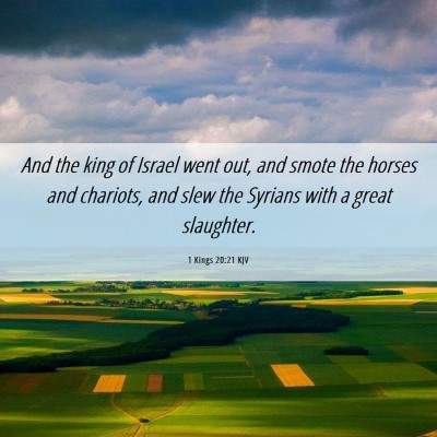 Picture 06 - 1 Kings 20:21 KJV - And the king of Israel went out, and smote the - Bible Verse Picture
