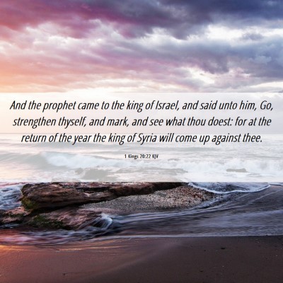 Picture 06 - 1 Kings 20:22 KJV - And the prophet came to the king of Israel, and - Bible Verse Picture