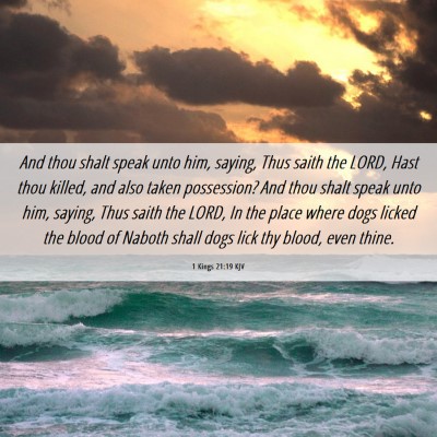 Picture 06 - 1 Kings 21:19 KJV - And thou shalt speak unto him, saying, Thus saith - Bible Verse Picture