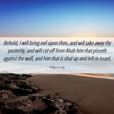 Picture 06 - 1 Kings 21:21 KJV - Behold, I will bring evil upon thee, and will - Bible Verse Picture