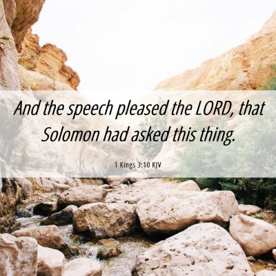 Picture 06 - 1 Kings 3:10 KJV - And the speech pleased the LORD, that Solomon had - Bible Verse Picture