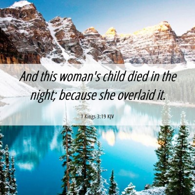 Picture 06 - 1 Kings 3:19 KJV - And this woman's child died in the night; because - Bible Verse Picture