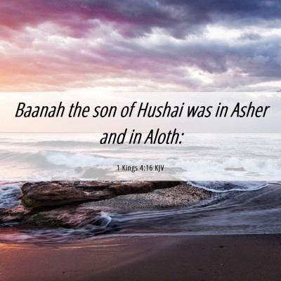 Picture 06 - 1 Kings 4:16 KJV - Baanah the son of Hushai was in Asher and in - Bible Verse Picture