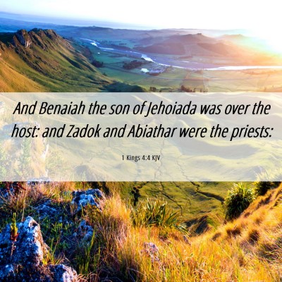 Picture 06 - 1 Kings 4:4 KJV - And Benaiah the son of Jehoiada was over the - Bible Verse Picture