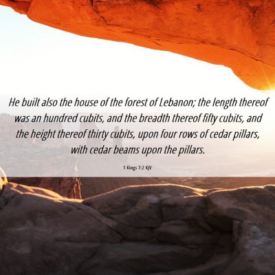 Picture 06 - 1 Kings 7:2 KJV - He built also the house of the forest of Lebanon; - Bible Verse Picture