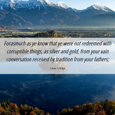 Picture 06 - 1 Peter 1:18 KJV - Forasmuch as ye know that ye were not redeemed - Bible Verse Picture